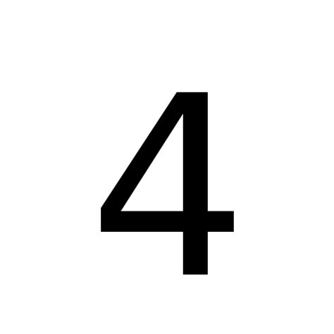4 | digit four | DejaVu Sans, Book @ Graphemica