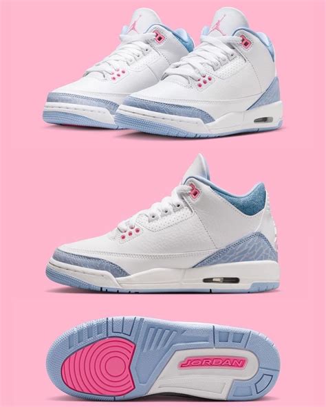 Official look at the Air Jordan 3 GS “Pink Glow” set for July 2025 in ...