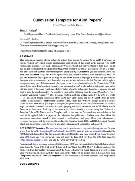 Image result for ACM Format Sample Paper PDF