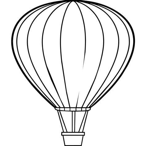 Hot air balloon outline illustration digital coloring book page line ...