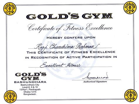 Gym Training: Gym Training Certificate