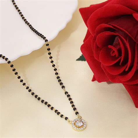Pure Silver Mangalsutra American Diamond Mangalsutra Gold Plated