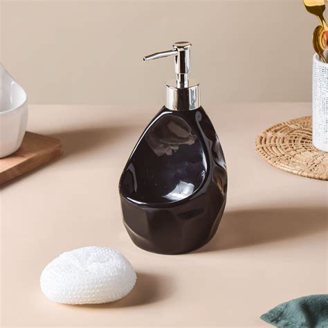 Celestria Black Texture Dispenser With Scrubber 450ml