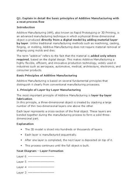 Additive Manufacturing Principles and Process Flow (AM Unit 1) - Studocu