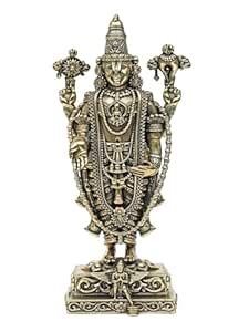 Buy Exotic India Superfine Lord Tirupati Balaji Brass Statue with ...