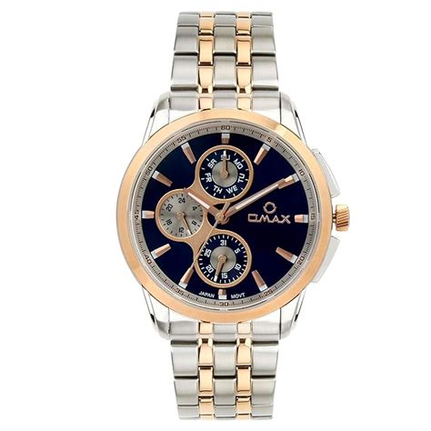 Buy OMAX Analog Multifunction White Dial Stainless Steel Two Tone ...