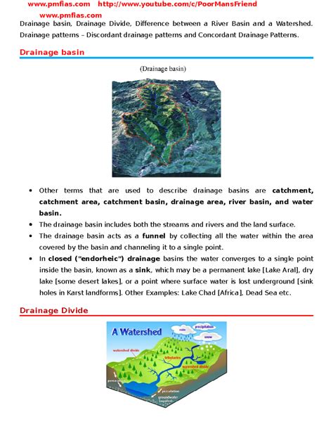 11.IG.Drainage Pattern - pmfias Drainage basin, Drainage Divide ...