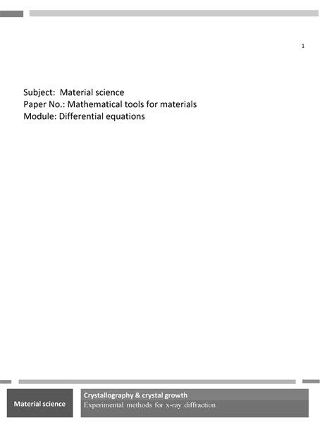 6 VKG-DE-01 - Crystallography & crystal growth Material science 1 ...