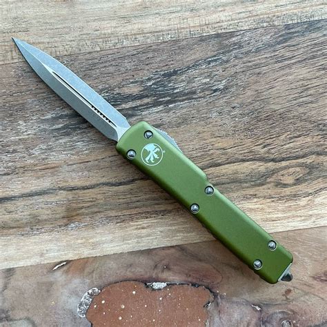 Microtech UTX-70 D/E OD Green Bronze Apocalyptic Standard 147-13APOD | American Edge Knives