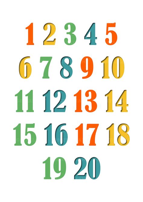 Colorful Numbers 123 - Free Clip Art