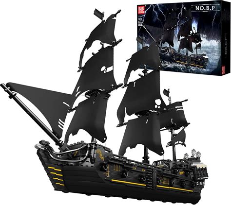 Buy Mould King 13111 Pirates Ship Building Blocks Kits, MOC Black Pearl ...