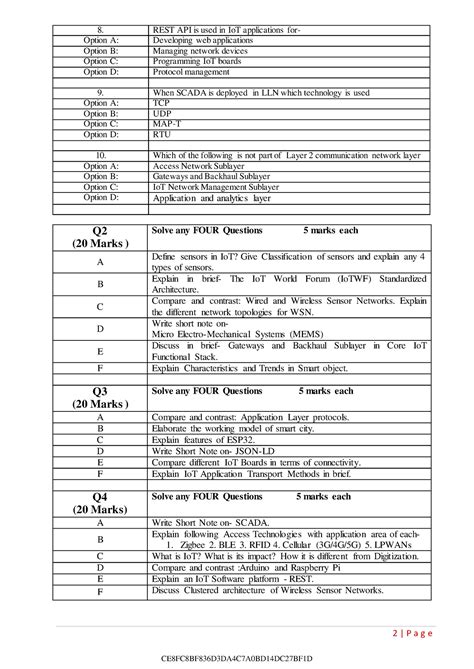 Comp TE Sem VI iot - 2 | P a g e 8. REST API is used in IoT ...