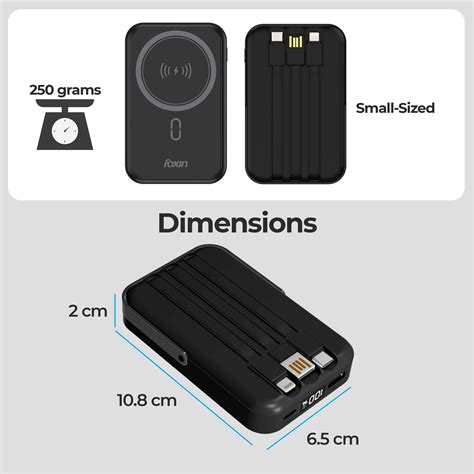 Foxin All-in-One Mag Pro Wireless Power Bank 10000 mAh - Black - Foxin ...