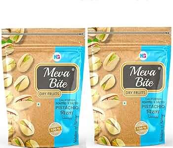 MEVABITE Roasted and Salted Organic Pistachios Zipper Pack | 100% Pure ...