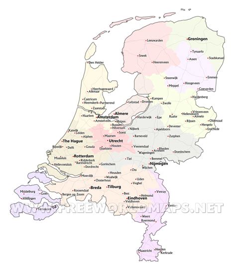 The Netherlands Political Map