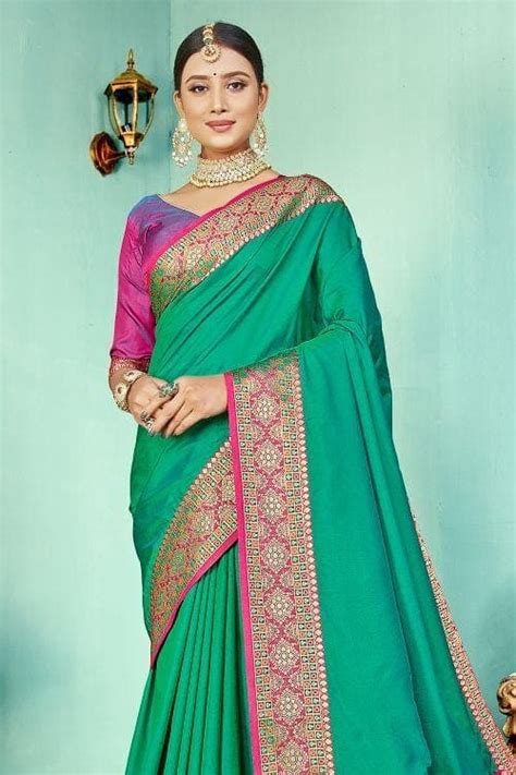 Buy Persian Green Paithani Fusion Saree 47726 Online | Karagiri