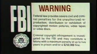 FBI Warning intro ident movie (1998)
