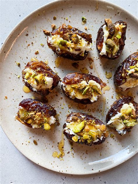 Honey Cream Cheese Stuffed Dates