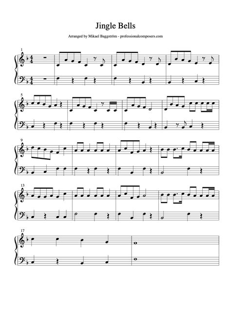 Jingle Bells Piano Sheet Music