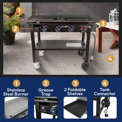 Razor Griddle GGC1643M 37 Inch Outdoor 4 Burner LP Propane Gas Griddle ...