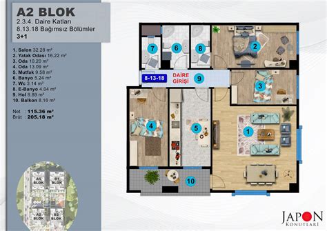 No: 13 3. Kat | Japon Konutları