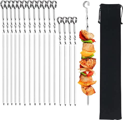 Amazon.com : Barbecue Skewers, CMYK 6-Pack 13" Stainless Steel Grilling ...