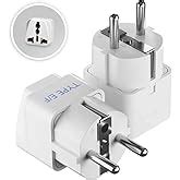 Hi-Plasst India to Europe Travel Adapter (Pack of 5) Schuko Plug - Type ...