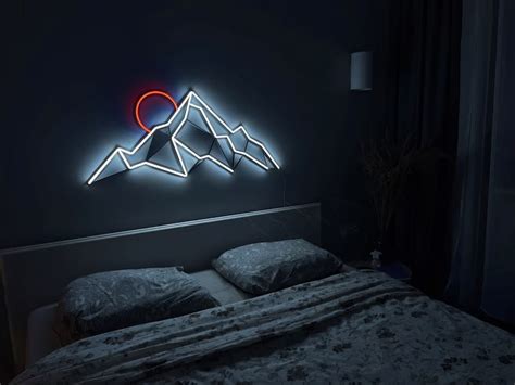 Mountain Neon Wall Art: Custom LED Landscape Light Sign – Lets Custom ...