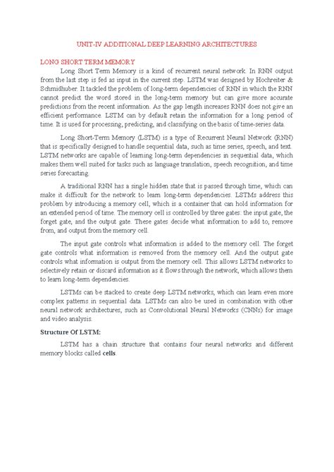 DLT UNIT-4 - tgggggggg - UNIT-IV ADDITIONAL DEEP LEARNING ARCHITECTURES ...