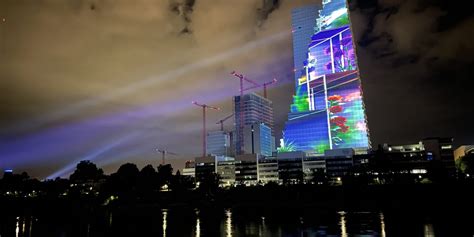 Light and sound spectacle at the Roche Tower in Basel | Panasonic ...