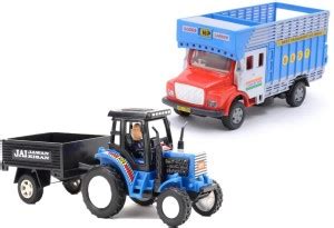 Joy Stories Pull Back Tractor Trolley & Transport Toy Truck for Kids ...