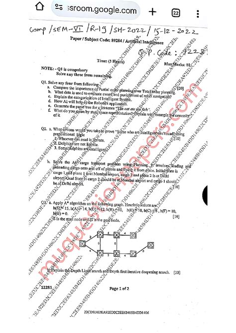 Artificial Intelligence Practice Paper - Subject Code: 89284 - Studocu