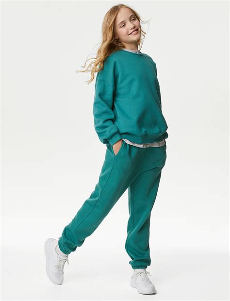 Buy Cotton Rich Plain Joggers (6-16 Yrs) at Marks & Spencer