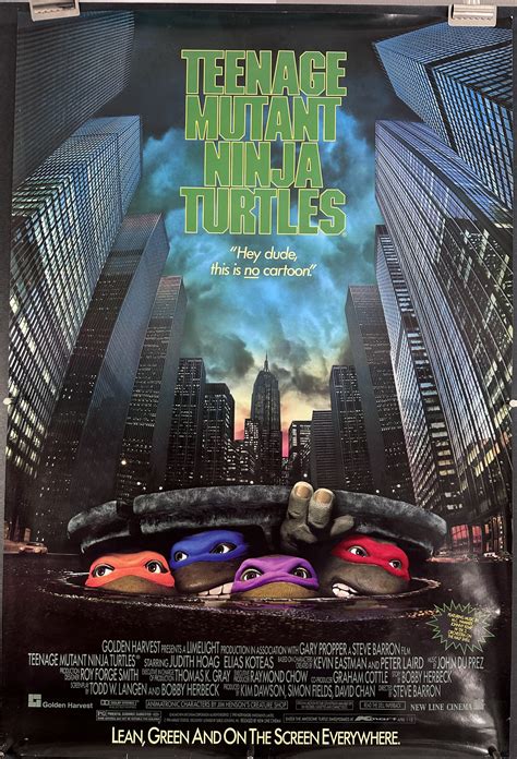 TEENAGE MUTANT NINJA TURTLES, Original Vintage TMNT Movie Poster ...