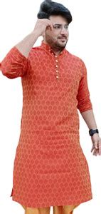 Sydney Heights Men Self Design Straight Kurta - Buy Sydney Heights Men ...