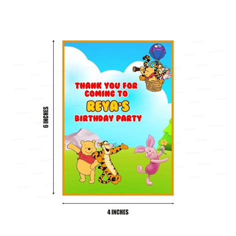 PSI Winnie the Pooh Theme Thank You Card | Party supplies online ...
