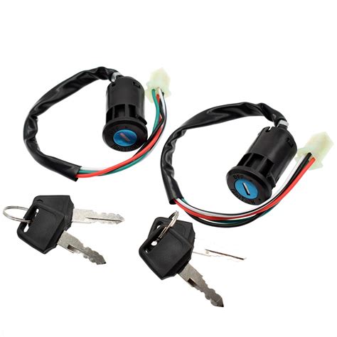 Buy 2pcs 4 Wire Universal Ignition Key Switch for Chinese Quad ATV 50cc ...