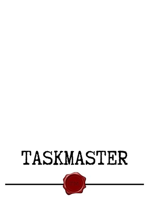 Image result for Taskmaster Letter