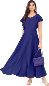 FASHION YARI Women Gown Blue Maxi/Full Length Dress - Buy FASHION YARI ...