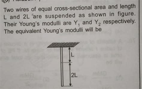 Two wires of equal cross-sectional area and length L and 2L are ...