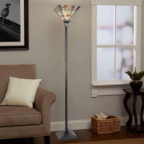 Vinplus Tiffany 70" Torchiere Floor Lamp,Stained Glass Lamp Shade ...