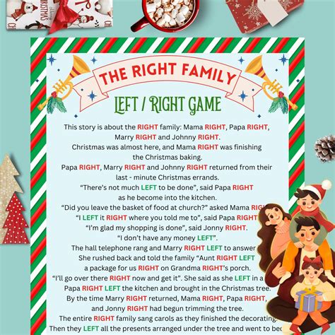 Free Printable Funny Left Right Gift Exchange Stories