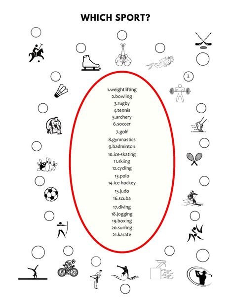 Sports Matching Worksheet 的图像结果