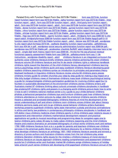 Image result for How to Fill Out SSA Function Report