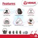 Venus V-500 Half Face Mask V-7500 ABEK1 P1S Combo Multigas Reusable ...
