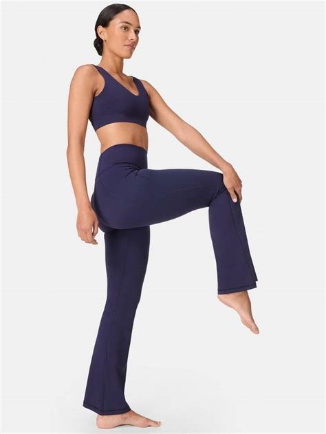 Sweaty Betty Ultimate Studio 30" Flare Trousers, Midnight Navy Blue