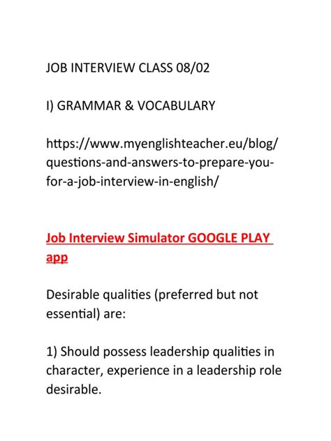 Image result for Student Job Interview Sample