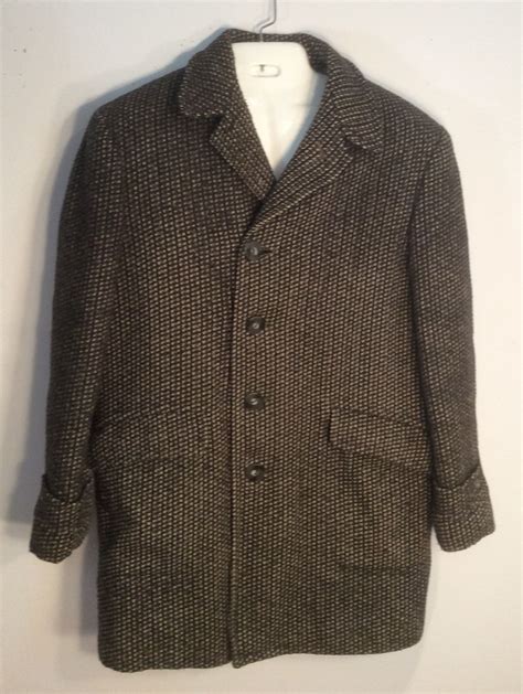 Mens Wool Car Coat Vintage 1950s Tweed Rare Unique | Etsy | Car coat ...