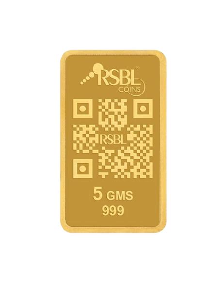 Buy RSBL Buy Gold Bar 5 Grams Gold 24 Karat 999 Purity | CoinBazaar
