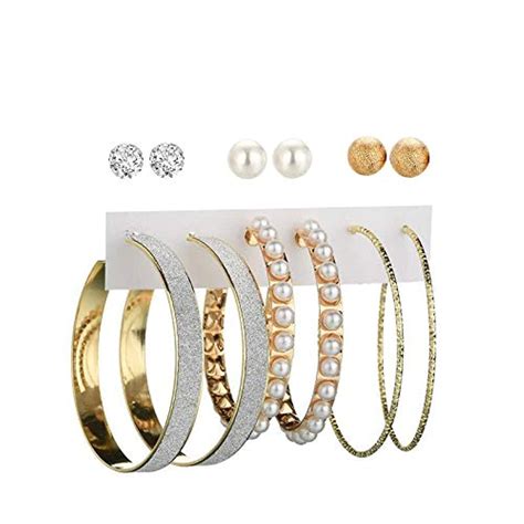 YouBella Jewellery Gold Plated Hoop and Stud Earrings Combo for Women ...